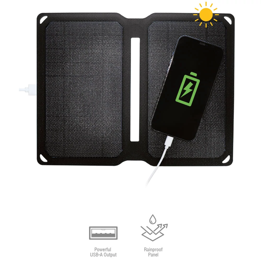 4smarts Foldable napelemes töltő adapter, USB-A, 10W, FEKETE Solarpanel