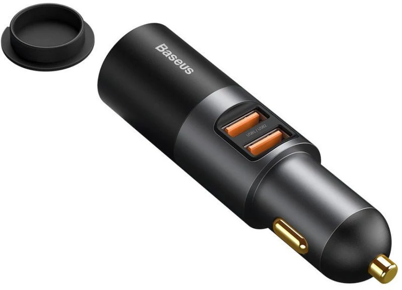 Baseus Share Together Gyors autós töltő szivargyújtóval, 2x USB, 120 W, szürke (CCBT-D0G)