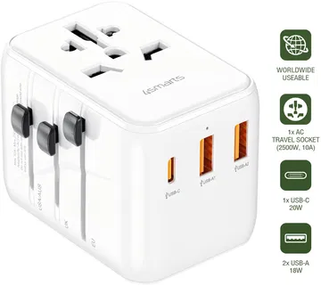 4smarts Nomad utazó Adapter, 20W, fehér (UNIVERZÁLIS)
