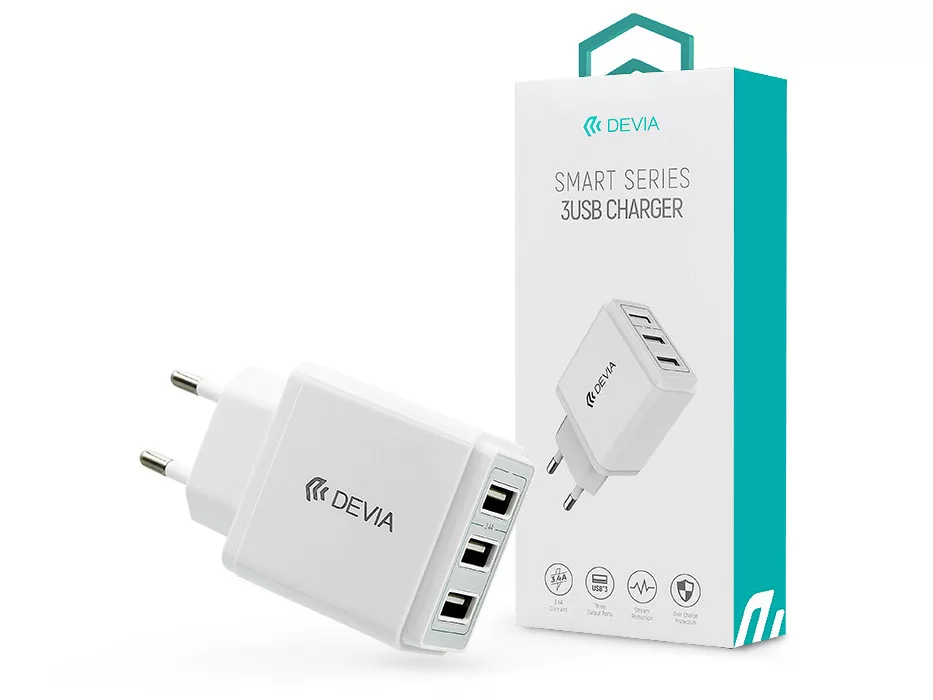 Devia hálózati töltő adapter 3x USB-A  17W/port