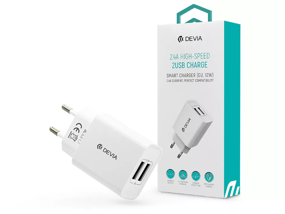 Devia hálózati töltő adapter 2xUSB-A  12W/5W