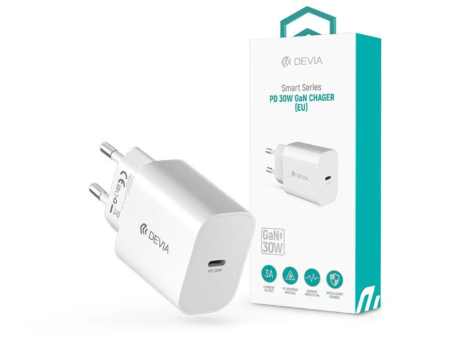 Devia GaN hálózati töltő adapter USB-C 30W