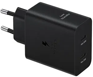 Samsung hálózati duo töltő, kábellel, 50W PD USB-C, Fekete