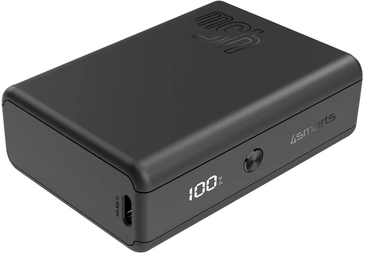 4smarts Pocket Slim 10000mAh, 45W, fekete Külső akkumulátor / Power bank