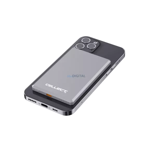 Slim mágneses (MagSafe) 5000 mAh, Szürke Külső akkumulátor / Power bank