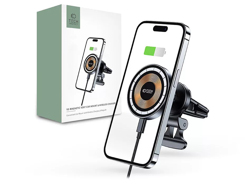 Tech-Pprotect  autós tartó szellőzőrácsra wireless / magsafe (vezeték nélküli töltéssel)