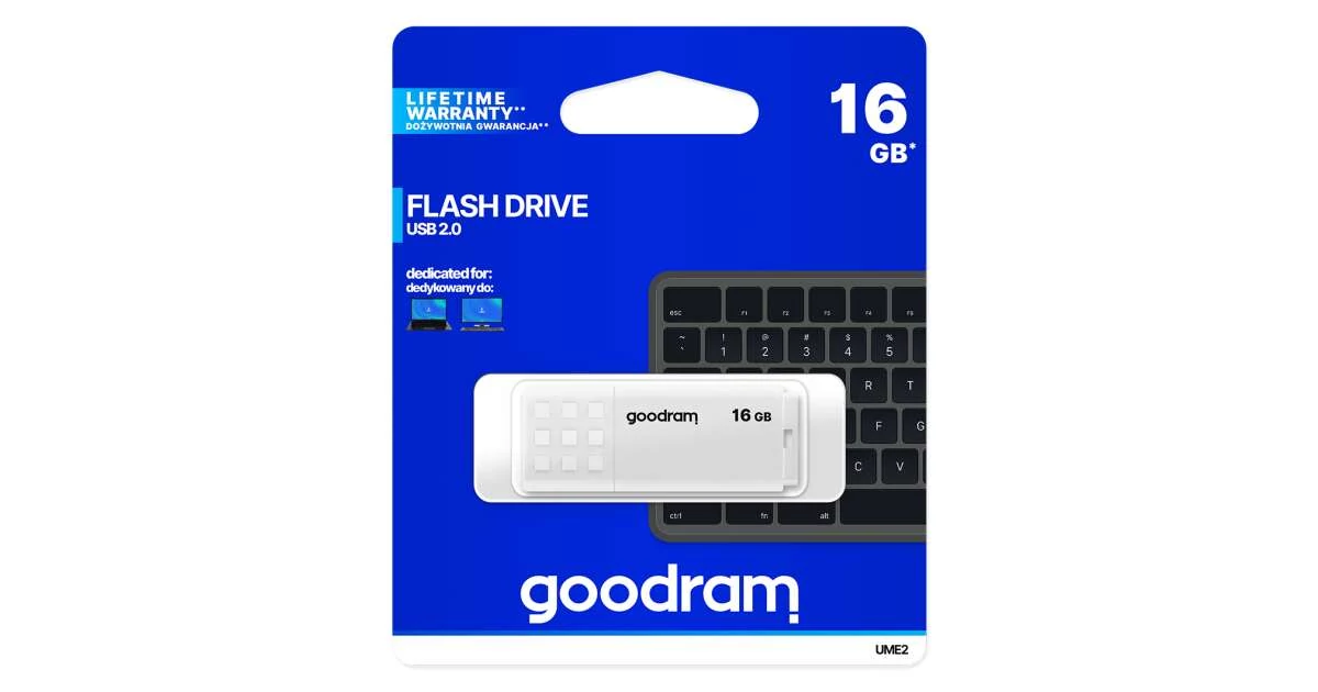 Goodram 16GB USB 2.0 fehér pendrive Artisjus matricával - UME2-0160W0R11
