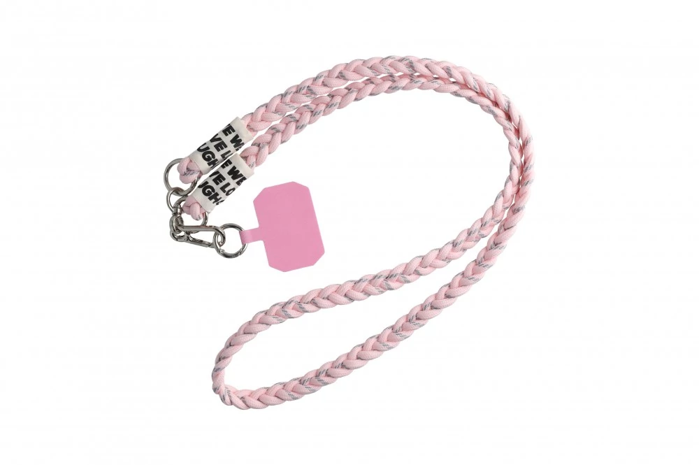 Fonott szövet nyakbaakasztó Telefon tokhoz, pink