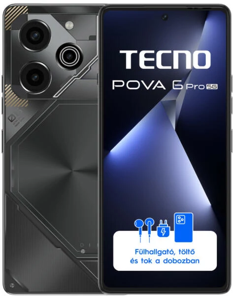 Tecno Pova 6 Pro 5G 12/256 Meteorit szürke (Android 14) mobiltelefon / okostelefon