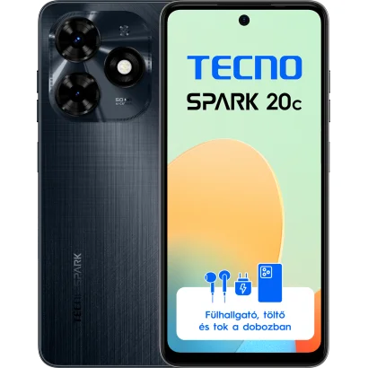 Tecno Spark 20C 4/128 Gravity Black (Android 13) mobiltelefon / okostelefon