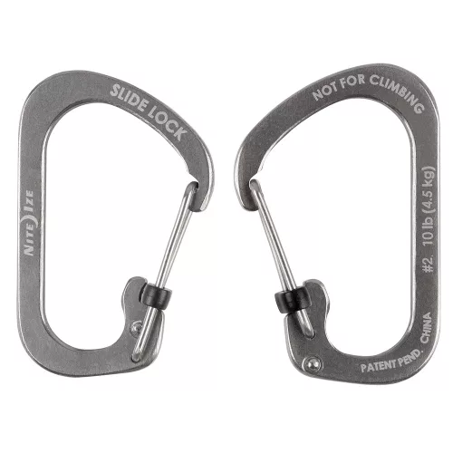 Nite Ize CSL2–11-R6 #2 SlideLock karabiner, fémszínű