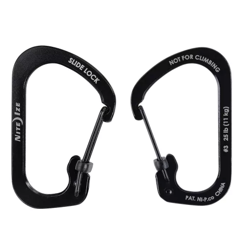 Nite Ize SlideLock karabiner #3 méret, fekete