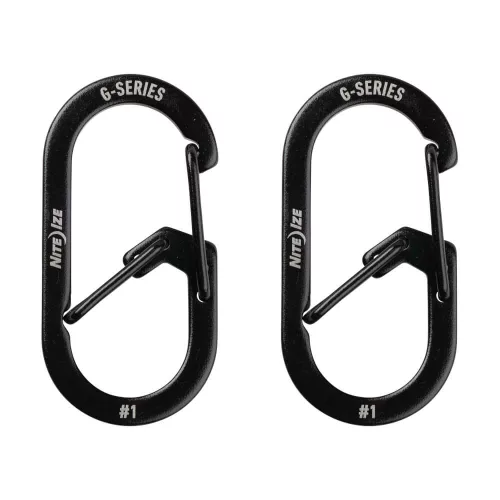 Nite Ize G -Series® dupla kamrás karabiner #1 - 2-es csomag - fekete