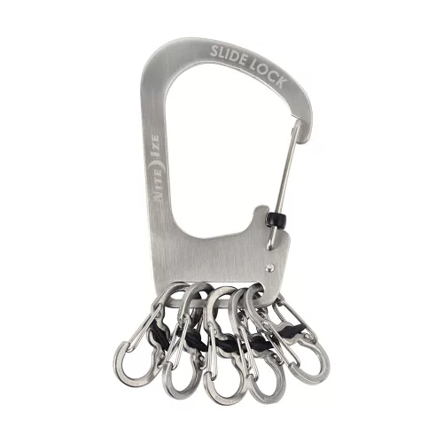 Nite Ize SlideLock® Reteszelhető KeyRack acél kulcstartó 5 db - MicroLock acél karabinerrel