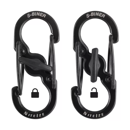Nite Ize Microlock S karabiner (fekete), 2 db (LSBM-01-2R3)