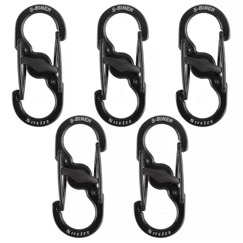Nite Ize S -Biner® Microlock® acél - 5 csomag - fekete