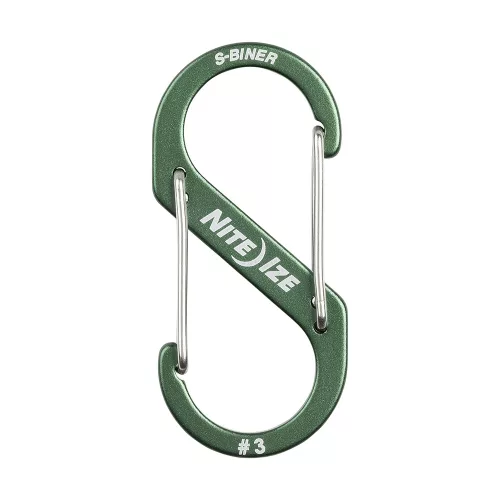 Nite Ize SBA3-08-R6 S-BINER® ALUMÍNIUM S (DUPLA) KARABINER #3 - OLÍVZÖLD