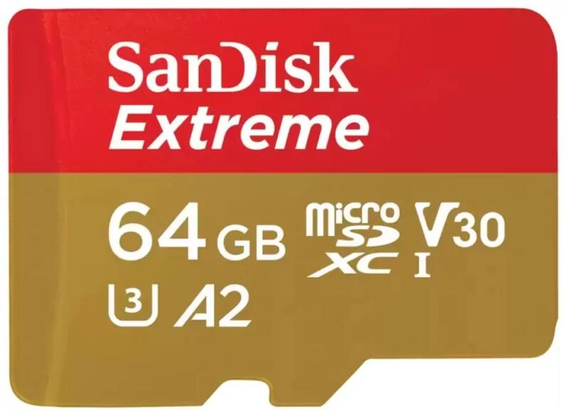 SANDISK MICROSD EXTREME KÁRTYA 64GB, 170/80 MB/s, A2 C10 V30 UHS-I U3