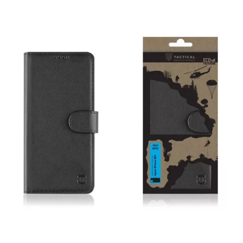 Tactical Field Notes Apple iPhone 16e flip tok, fekete