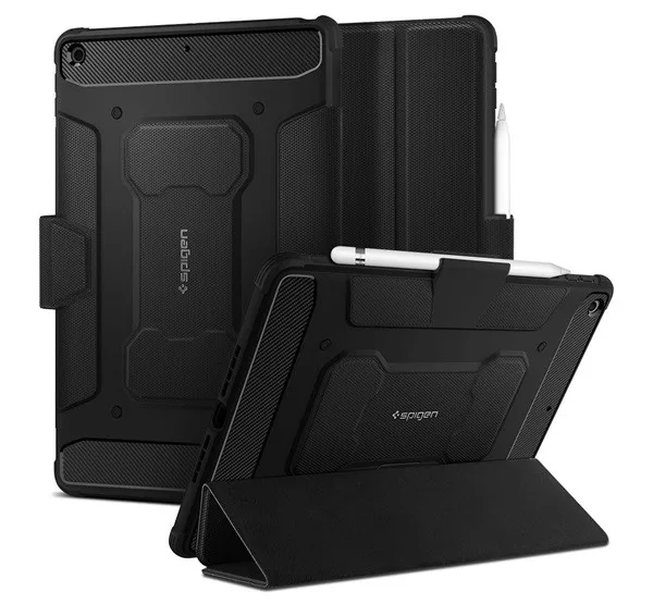 SPIGEN RUGGED ARMOR Apple iPad 10.2 (2021) tablet tok FEKETE