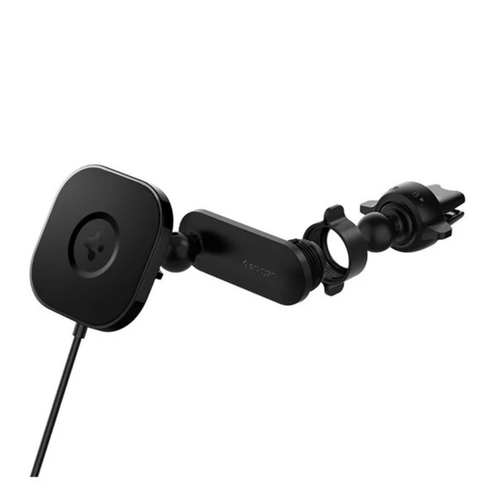 SPIGEN autós tartó (szellőzőre, állítható, 7.5W, w ireless, MagSafe) FEKETE