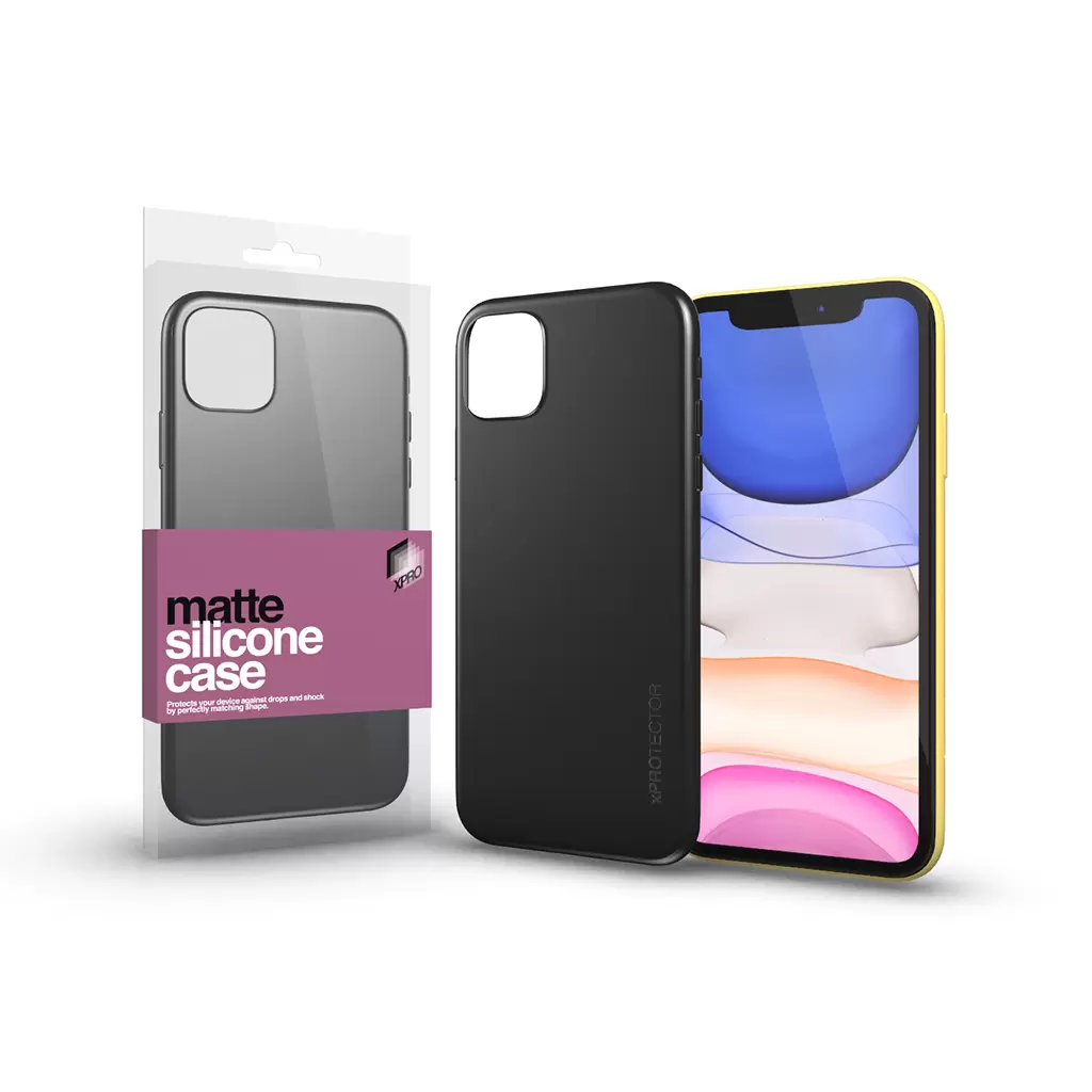 Szilikon matte tok ultra vékony fekete Apple iPhone 11 készülékhez (#118190)