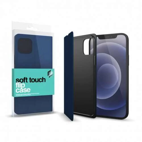 Soft Touch Flip Case sötétkék Apple iPhone 13 Mini készülékhez