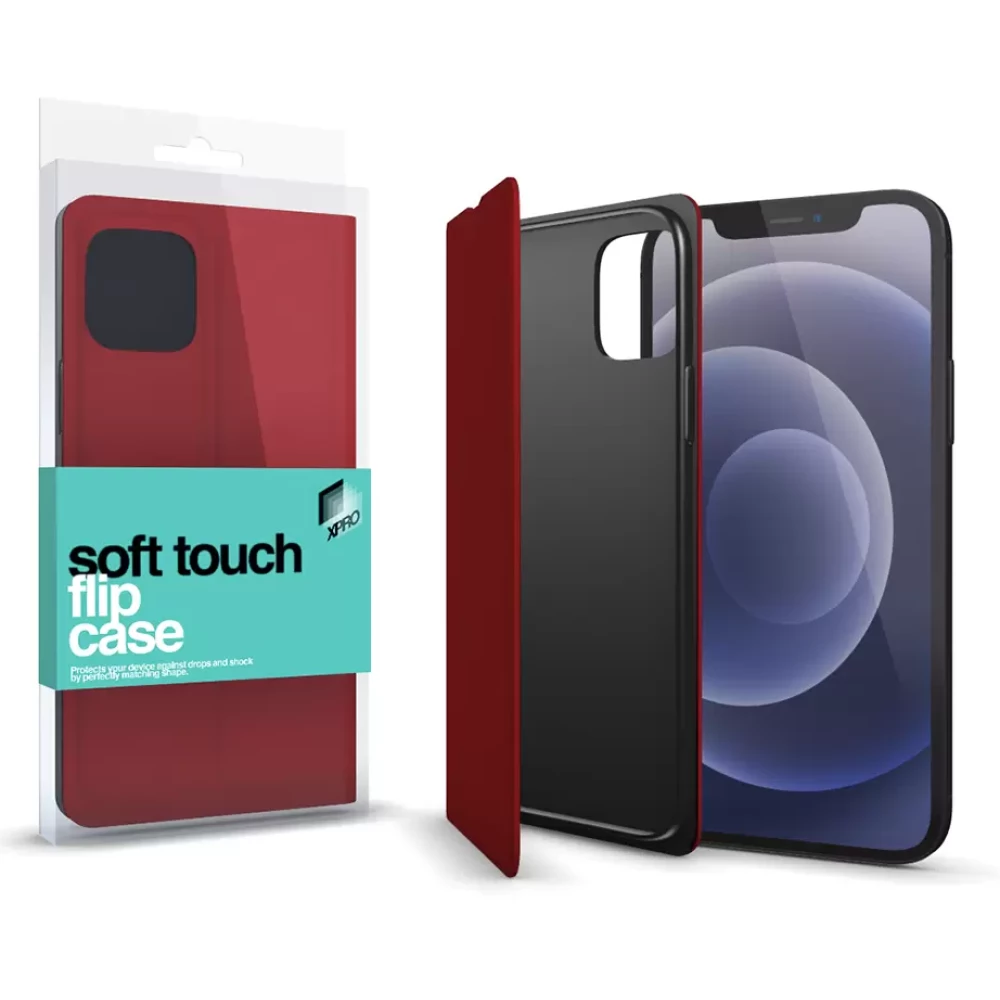 Soft Touch Flip Case piros Apple iPhone 13 Mini készülékhez
