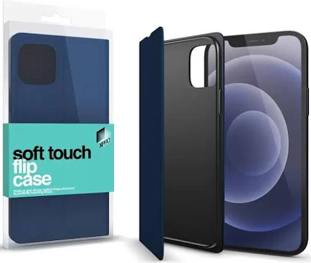 Soft Touch Flip Case sötétkék Apple iPhone 13 Pro Max készülékhez