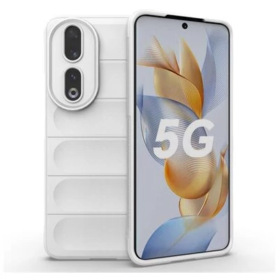 Szilikon telefonvédő (közepesen ütésálló, kamera védelem, 3D minta) FEHÉRHonor 90 5G