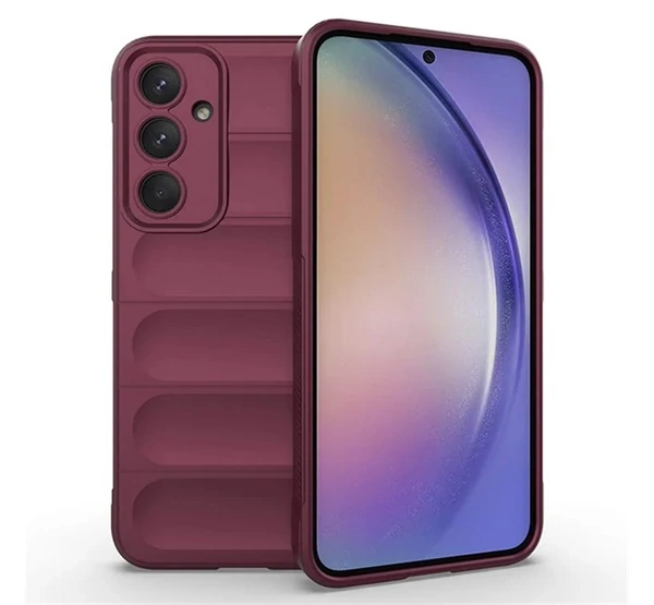 Samsung Galaxy A55 Szilikon telefonvédő (ütésállóság, kameravédő, 3D) BORDÓ