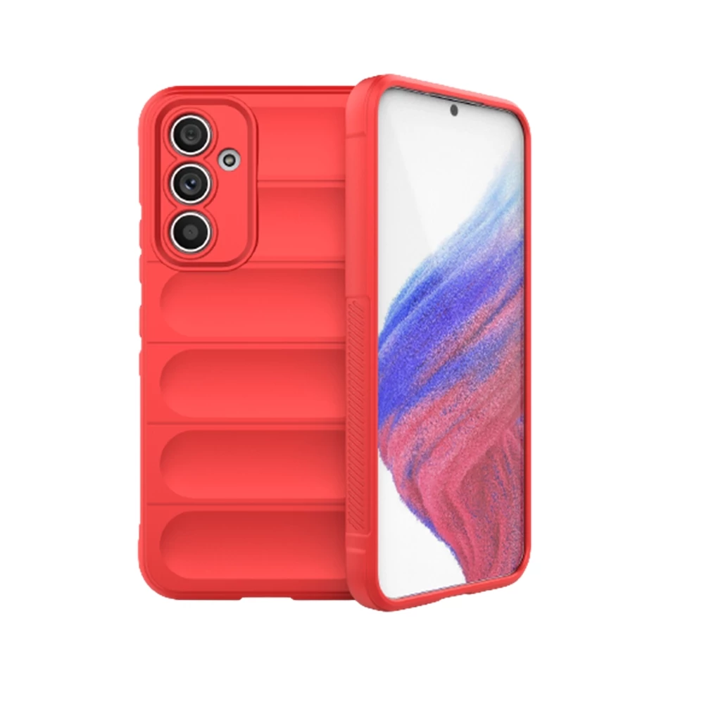 Samsung Galaxy A55 Szilikon telefonvédő (ütésállóság, kameravédő, 3D) PIROS