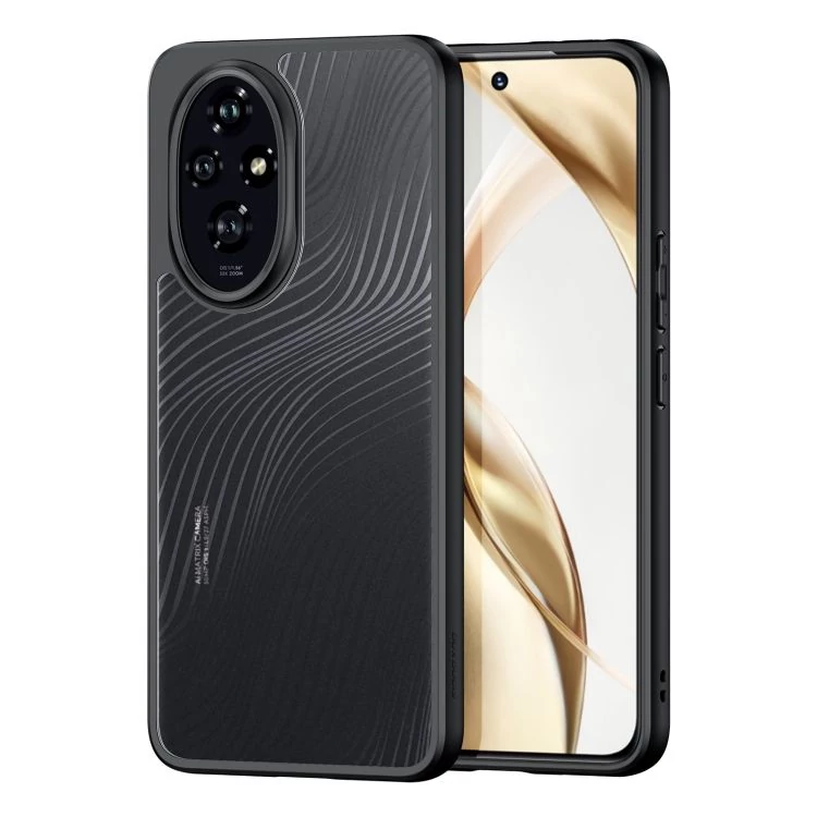 Honor 200 DUX DUCIS AIMO szilikon telefonvédő (ütésállóság, kameravédő, matt, hullám) FEKETE