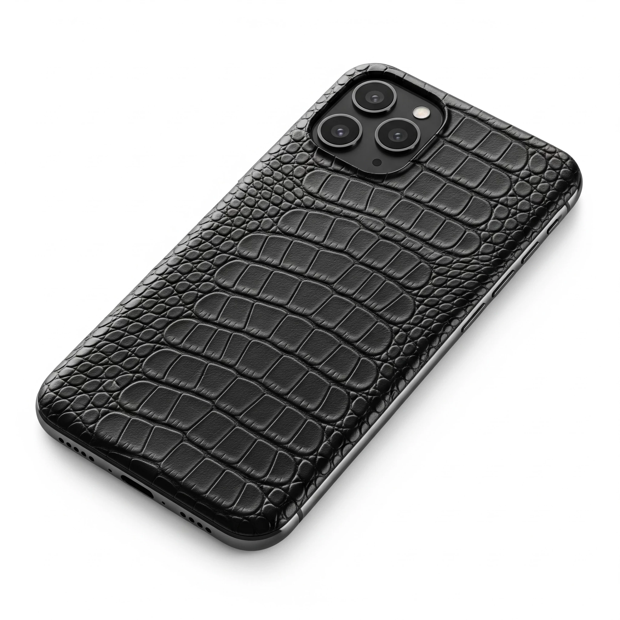 GIZMOprotect fekete alligátorbőr mintás telefon hátlapi fólia