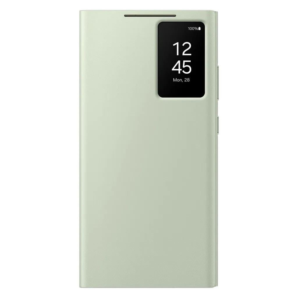 Samsung Galaxy S23 Ultra Tok álló (aktív FLIP, oldalra nyíló, Smart View Cover) VILÁGOSZÖLD