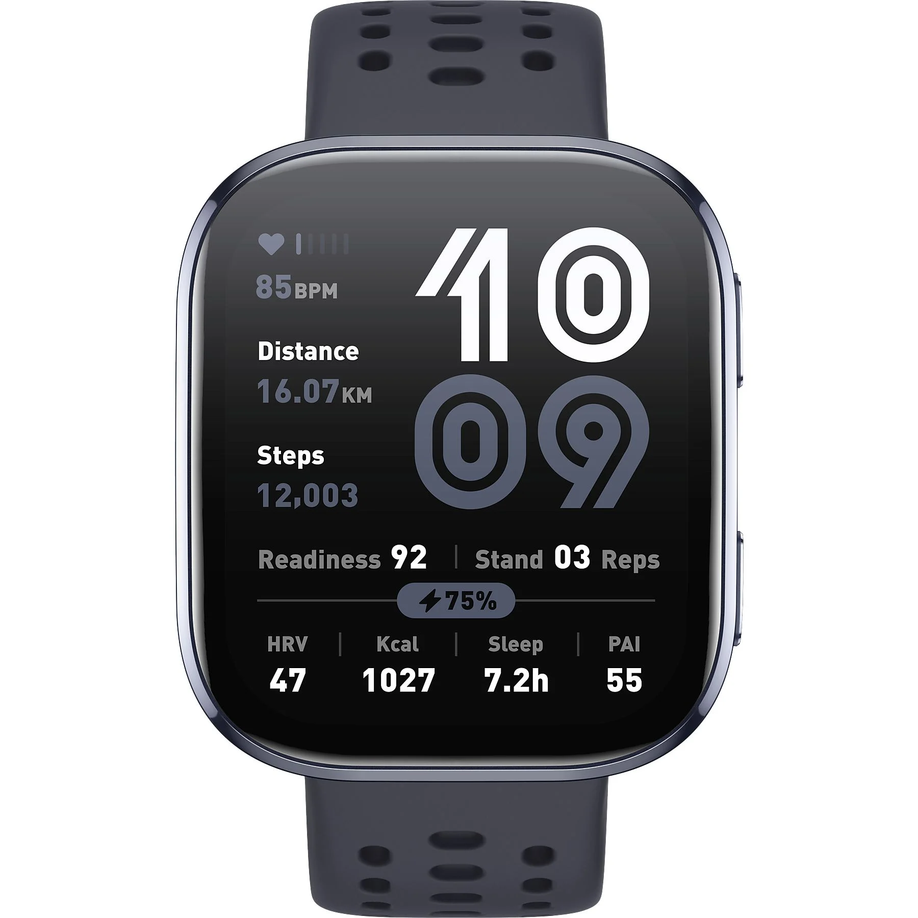 AMAZFIT Bip 6 okosóra (aktivitásmérő, szilikon szíj, BioTracker, GPS, IP68 vízálló) FEKETE