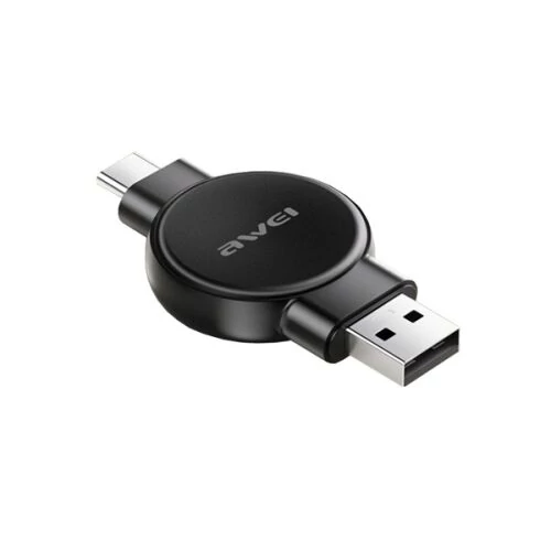 AWEI asztali töltő USB+Type-C (2.5W, w ireless, mágneses, Samsung Watch töltő/Apple Watch töltő)