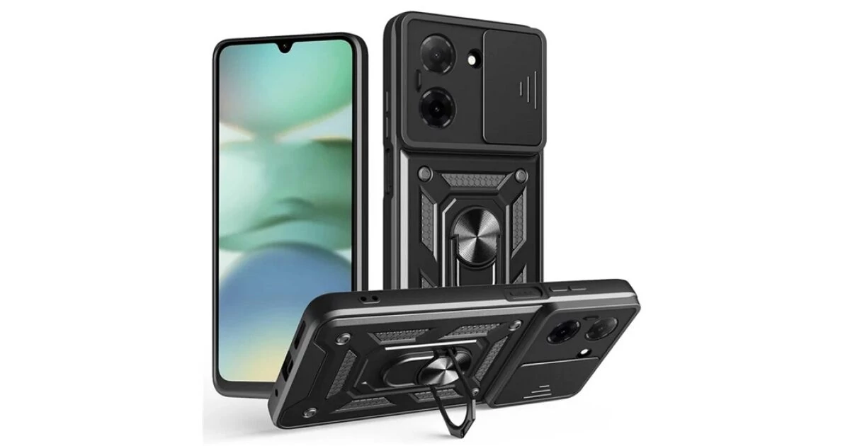 Defender szilikon telef onvédő (ütésállóság, tartógyűrű, kameravédő) FEKETE - Xiaomi Redmi A5 4G