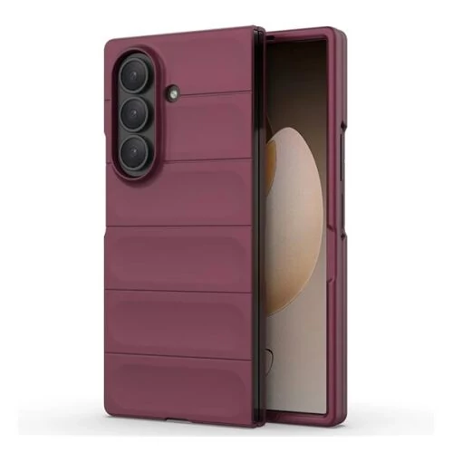 Samsung Galaxy Z Fold7 Szilikon telefonvédő (ütésállóság, kameravédő, 3D) BORDÓ