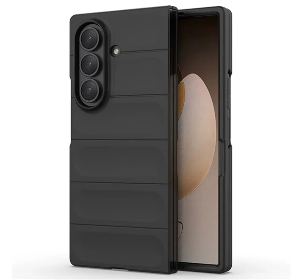 Samsung Galaxy Z Fold7 Szilikon telefonvédő (ütésállóság, kameravédő, 3D) FEKETE