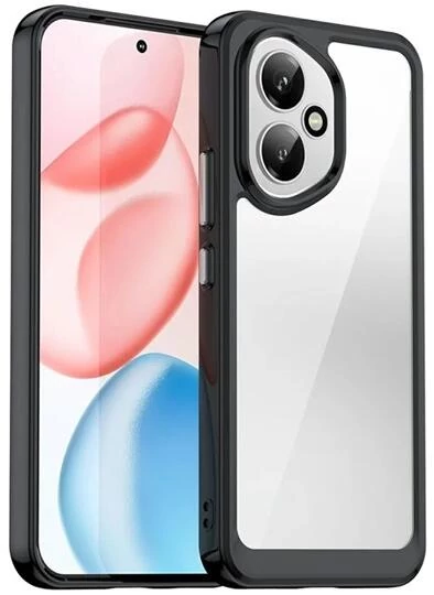 Honor 400 Szilikon telefonvédő (ütésállóság, átlátszó hátlap) FEKETE
