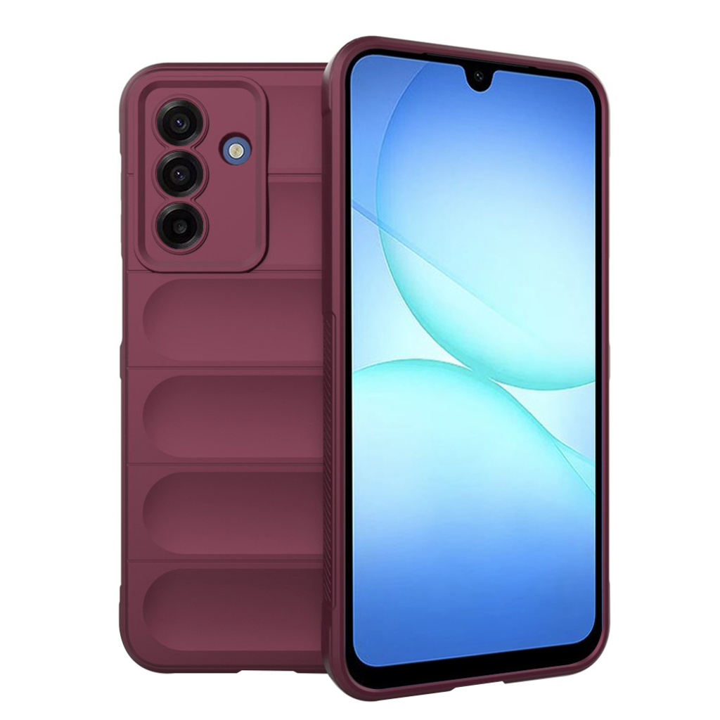 Szilikon telefonvédő (ütésállóság, kameravédő, 3D) BORDÓ - Samsung Galaxy A17 5G