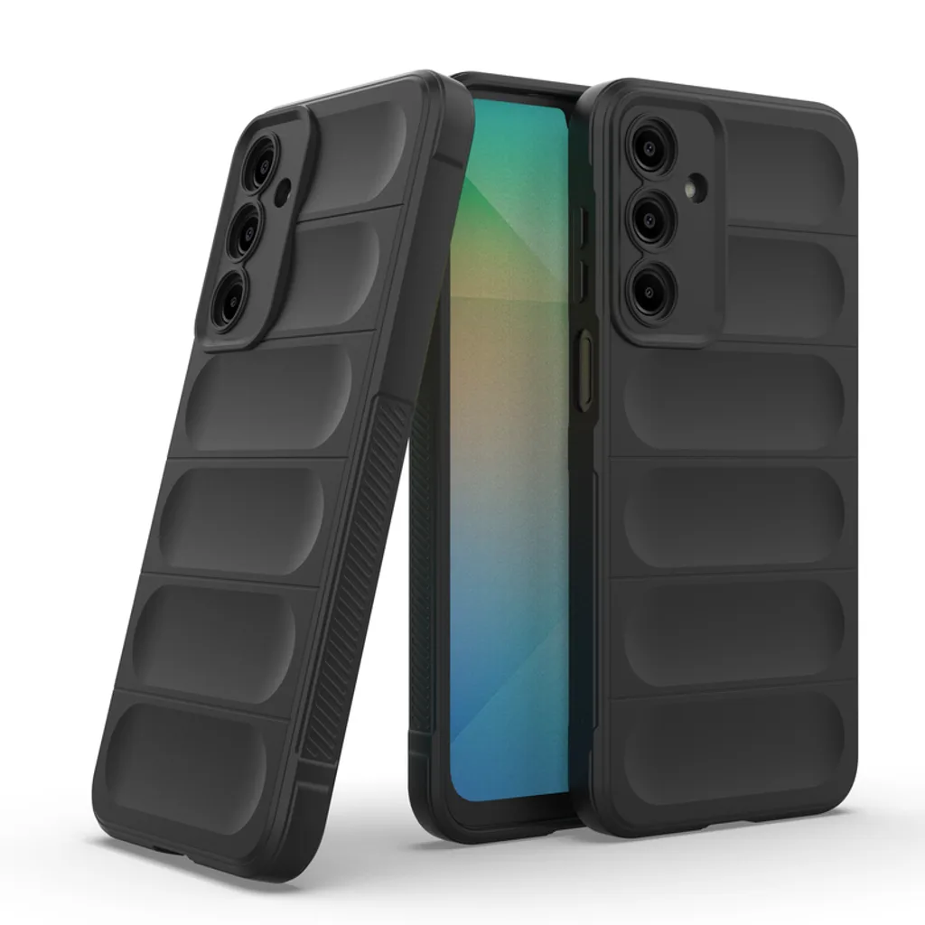 Szilikon telefonvédő (ütésállóság, kameravédő, 3D) FEKETE - Samsung Galaxy A17 5G