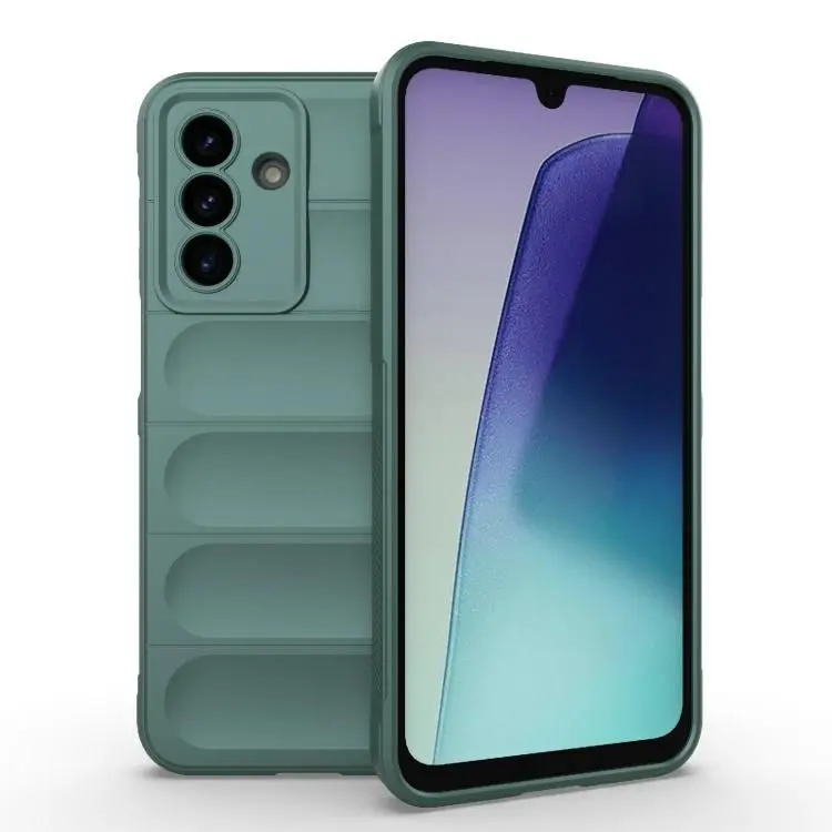 Szilikon telefonvédő (ütésállóság, kameravédő, 3D) SÖTÉTZÖLD - Samsung Galaxy A17 5G