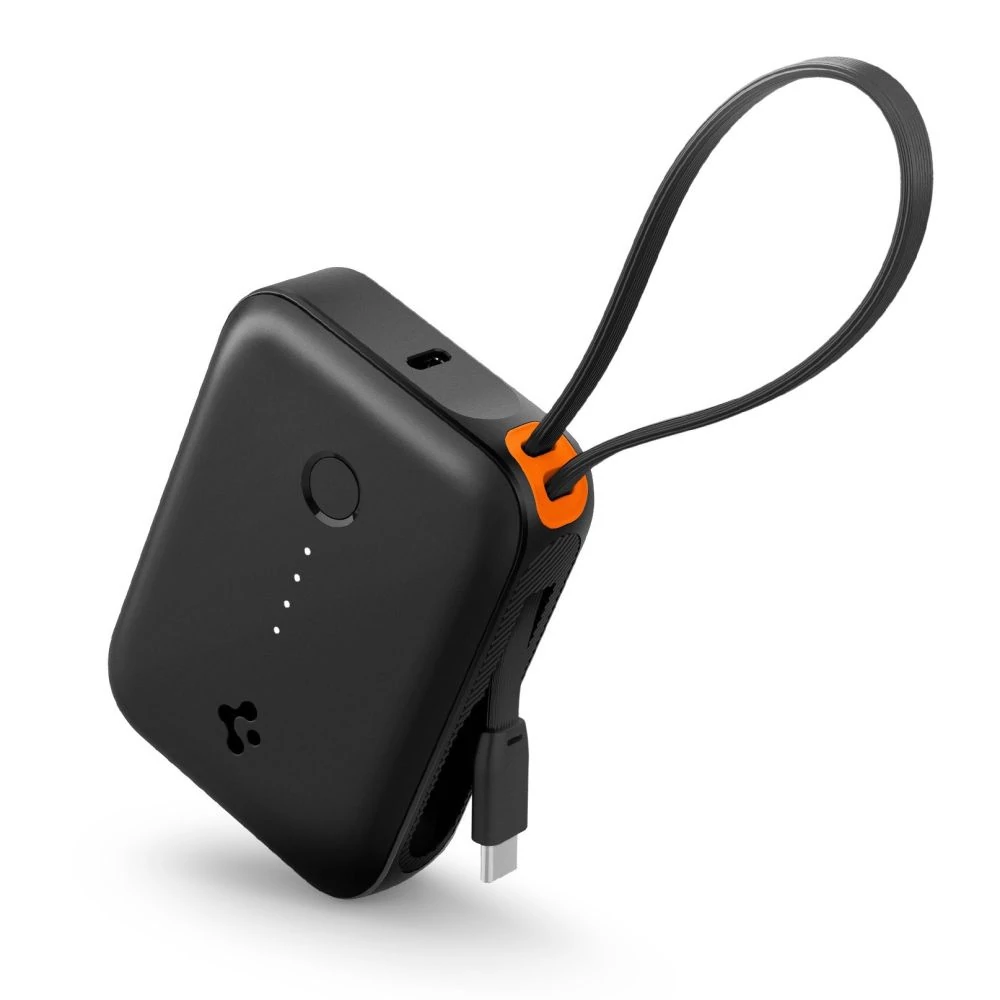 SPIGEN vésztöltő USB+Type-C aljzat (10000mAh, 30W, PD gyorstöltő, LED jelzés + fix Type-C kábel