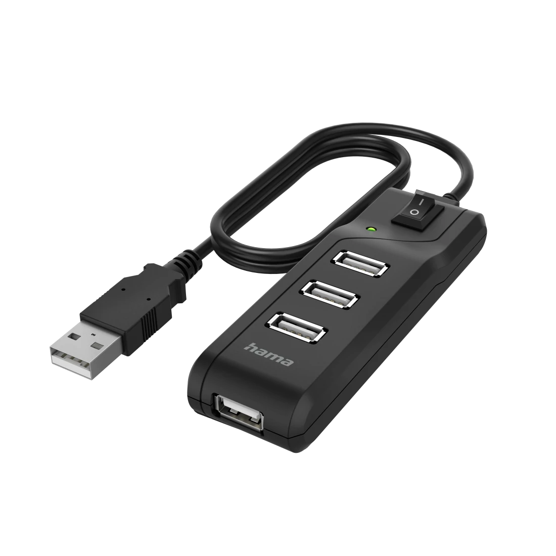 FIC USB 2.0 HUB KAPCSOLÓS, BUSPOWERED 1:4, FEKETE