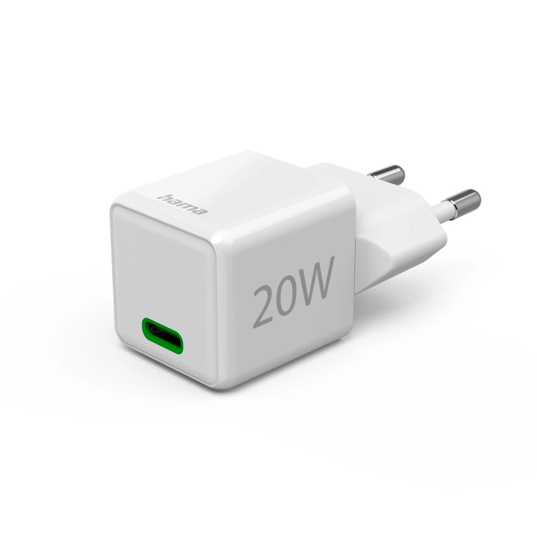 Hama gyorstöltő, USB-C, Super-Mini töltő, PD, 20 W, fehér