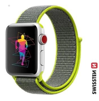 Apple Watch tépőzáras nylon szíj 38/40/41 mm, fényes zöld