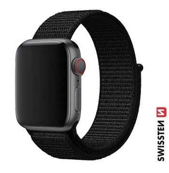 Apple Watch tépőzáras nylon szíj 42/44/45/49 mm, fekete