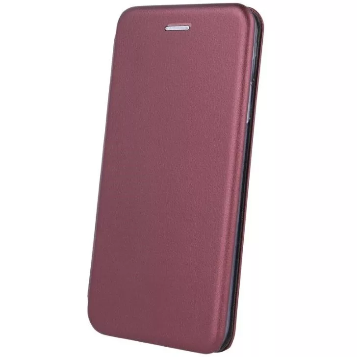 Forcell Elegance Samsung Galaxy A22 4G oldalra nyíló mágneses könyv tok szilikon belsővel burgundi